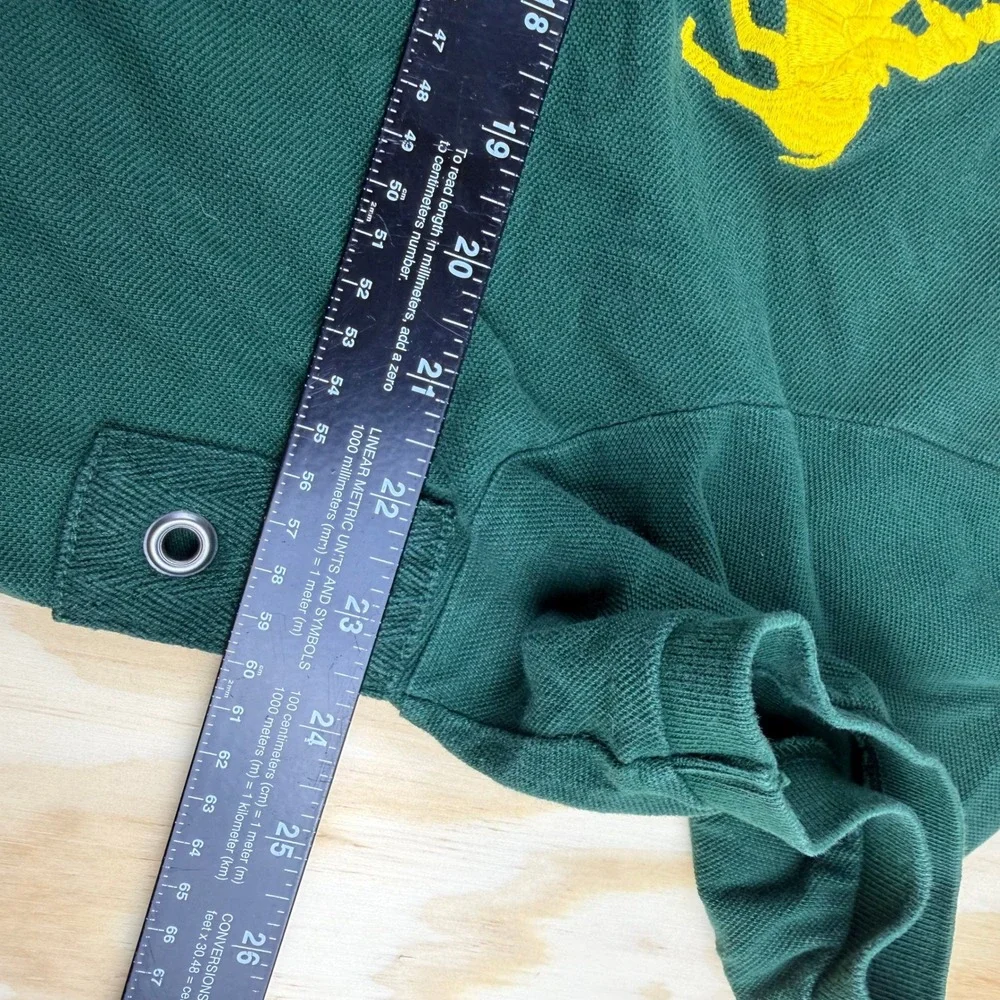Polo Ralph Lauren Big Pony Custom Fit Green Blue Sash Polo Shirt Mens XL
